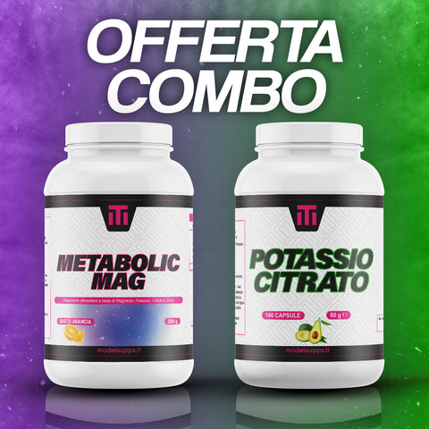 Offerta combo: Metabolic MAG 300gr + Potassio Citrato 160 cps