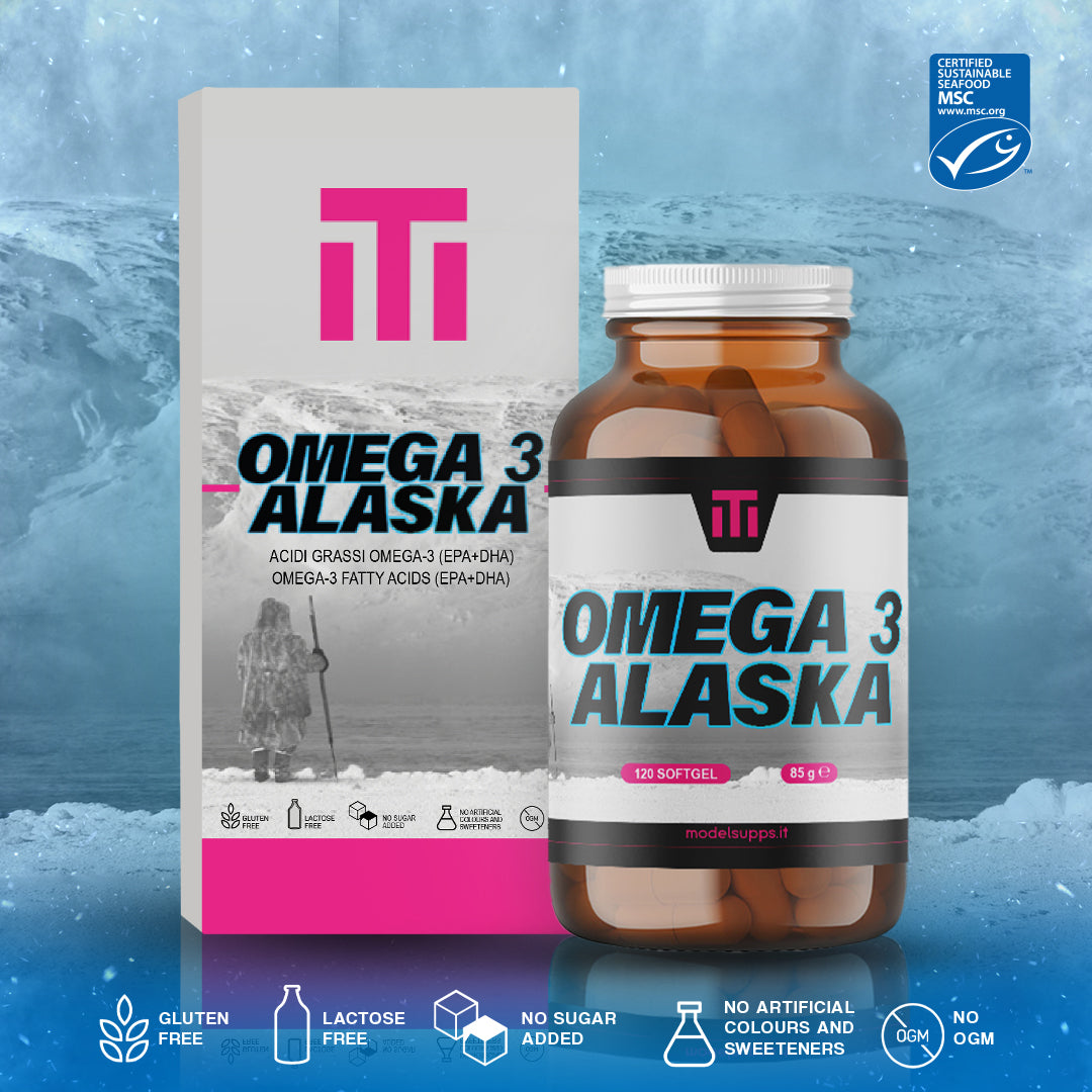 Alaska Omega 3 - 120 perle. Olio di Pesce puro 100%, nessun retrogusto, estratto a freddo, nessuna presenza di inquinanti.