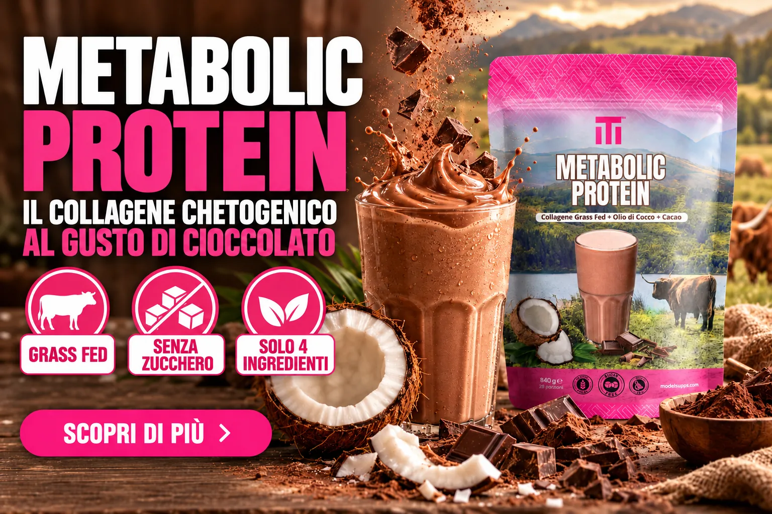 Metabolic Protein, il collagene chetogenico al gusto di cioccolato